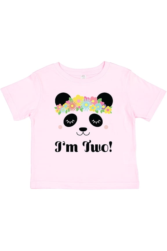 2nd Birthday Panda Face 2 Year Old Girl Girls Baby T-Shirt