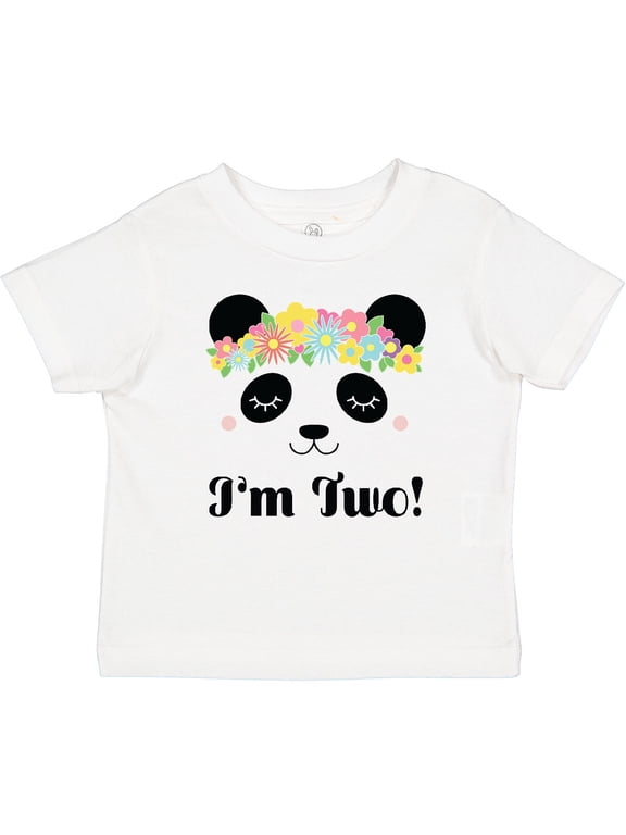 2nd Birthday Panda Face 2 Year Old Girl Girls Baby T-Shirt