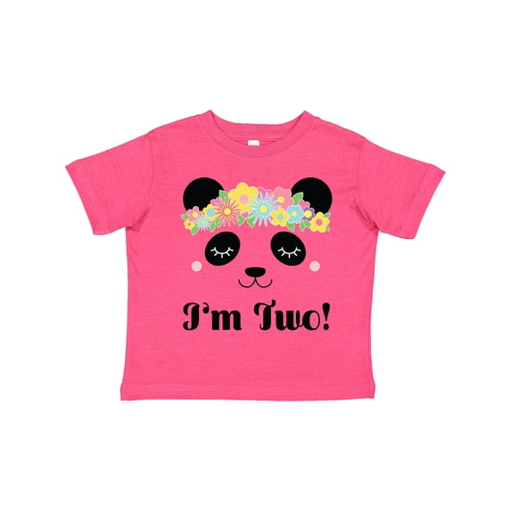 Inktastic 2nd Birthday Panda Face 2 Year Old Girl Girls Toddler T-Shirt