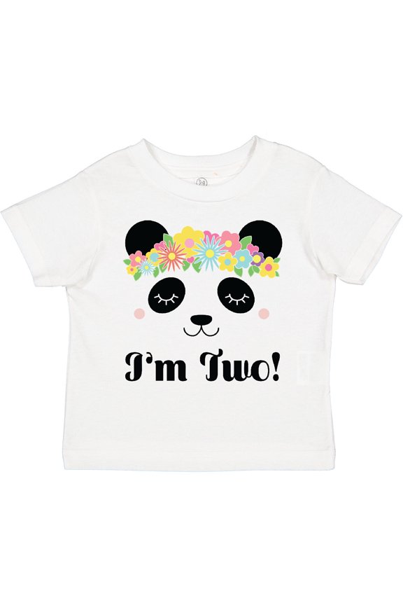 2nd Birthday Panda Face 2 Year Old Girl Girls Toddler T-Shirt