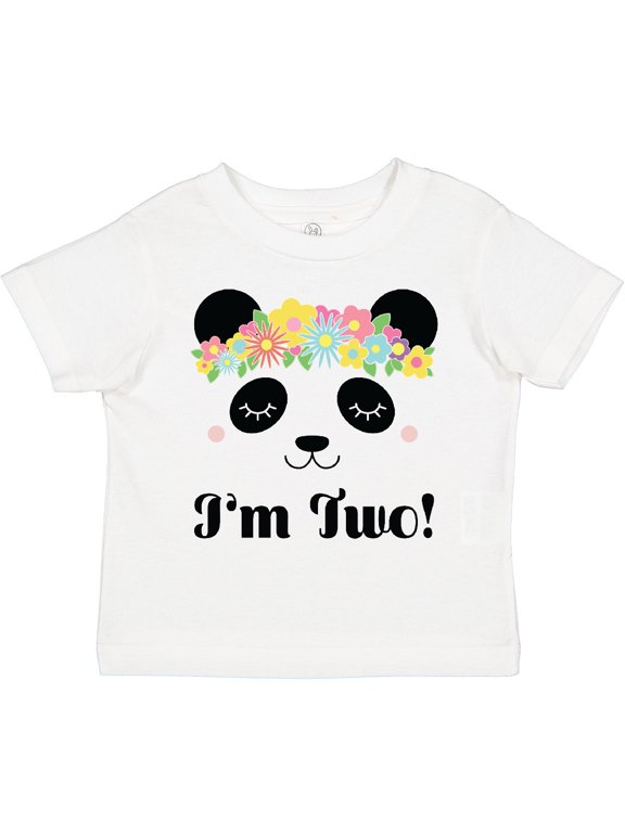 2nd Birthday Panda Face 2 Year Old Girl Girls Toddler T-Shirt