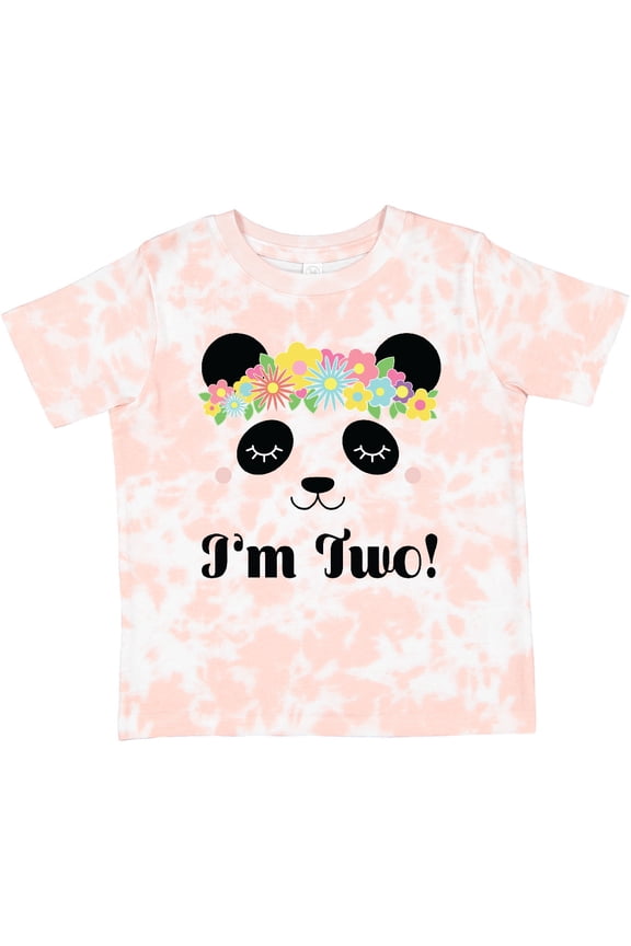 2nd Birthday Panda Face 2 Year Old Girl Girls Toddler T-Shirt