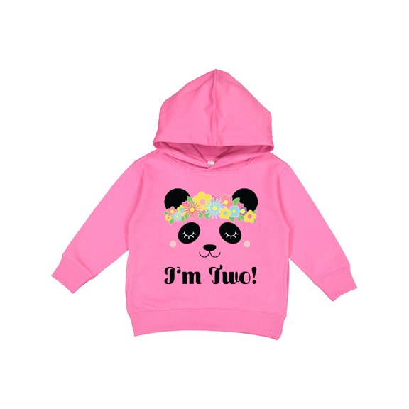 Inktastic 2nd Birthday Panda Face 2 Year Old Girl Toddler Hoodie
