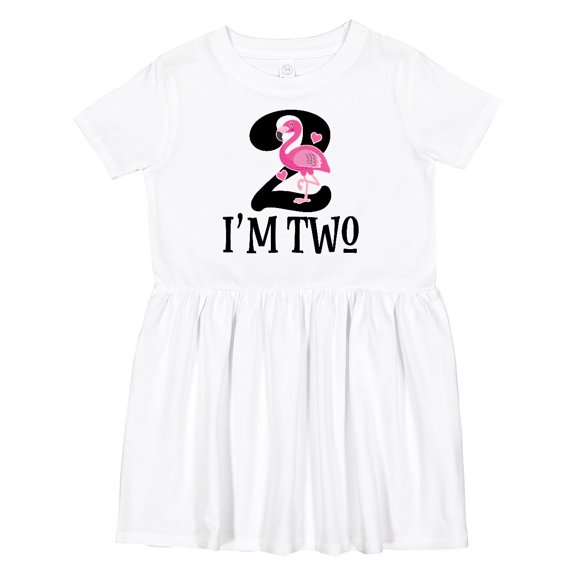 Inktastic 2nd Birthday Party Girls Flamingo Girls Toddler Dress