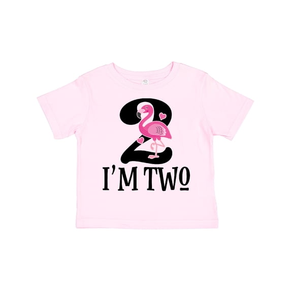 Inktastic 2nd Birthday Party Girls Flamingo Girls Toddler T-Shirt