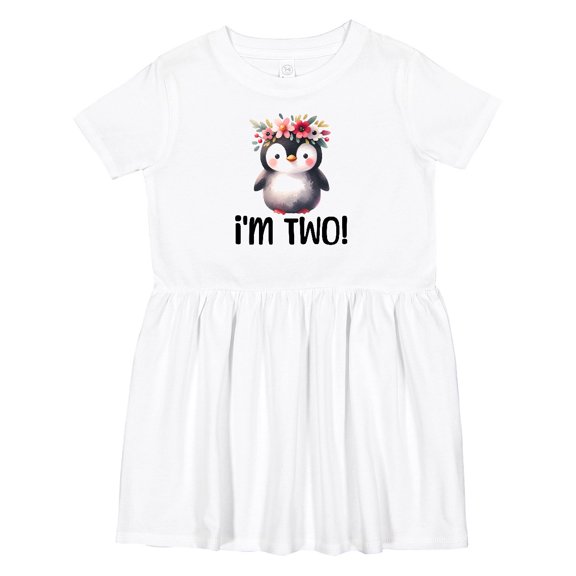 Inktastic 2nd Birthday Party Penguin 2 Year Old Girl Girls Toddler Dress