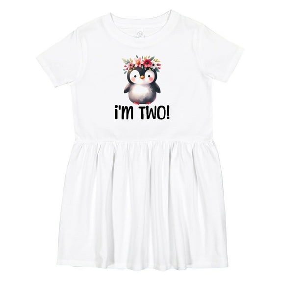 Inktastic 2nd Birthday Party Penguin 2 Year Old Girl Girls Toddler Dress