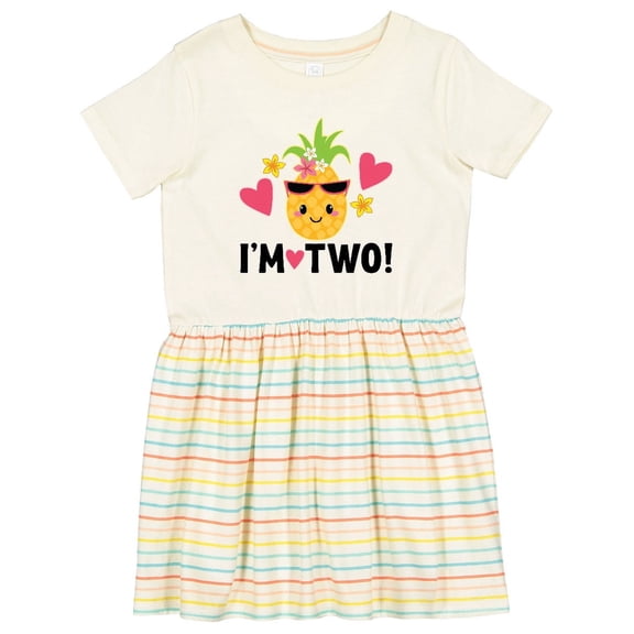 Inktastic 2nd Birthday Pineapple Girls Hawaiian Girls Toddler Dress