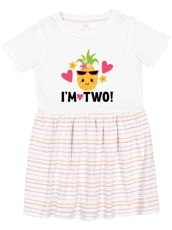 2nd Birthday Pineapple Girls Hawaiian Girls Toddler Dress