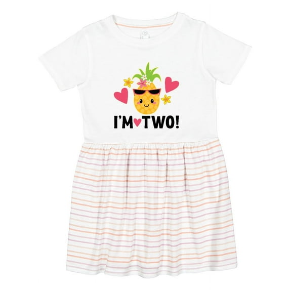 Inktastic 2nd Birthday Pineapple Girls Hawaiian Girls Toddler Dress