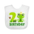 thumbnail image 1 of Inktastic 2nd Birthday Prince Frog Boys Baby Bib, 1 of 4