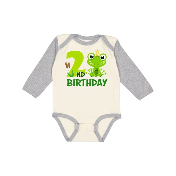 Inktastic 2nd Birthday Prince Frog Boys Long Sleeve Baby Bodysuit