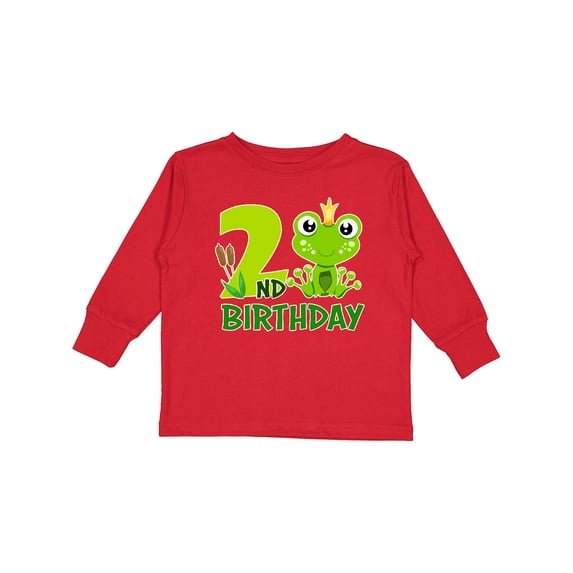 Inktastic 2nd Birthday Prince Frog Boys Long Sleeve Toddler T-Shirt