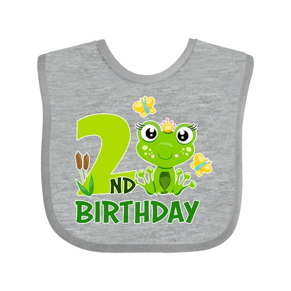 Inktastic 2nd Birthday Princess Frog Girls Baby Bib