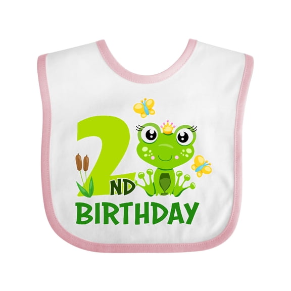 Inktastic 2nd Birthday Princess Frog Girls Baby Bib
