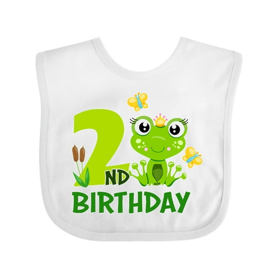 Inktastic 2nd Birthday Princess Frog Girls Baby Bib