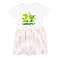 thumbnail image 1 of Inktastic 2nd Birthday Princess Frog Girls Toddler Dress, 1 of 5