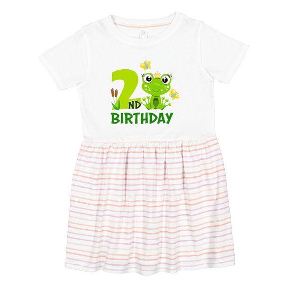 Inktastic 2nd Birthday Princess Frog Girls Toddler Dress