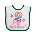 thumbnail image 1 of Inktastic 2nd Birthday Retro Flowers 2 Year Old Girl Girls Baby Bib, 1 of 4