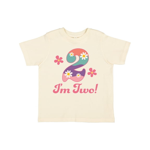 Inktastic 2nd Birthday Retro Flowers 2 Year Old Girl Girls Toddler T-Shirt