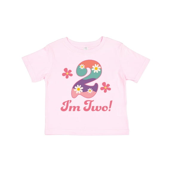 Inktastic 2nd Birthday Retro Flowers 2 Year Old Girl Girls Toddler T-Shirt