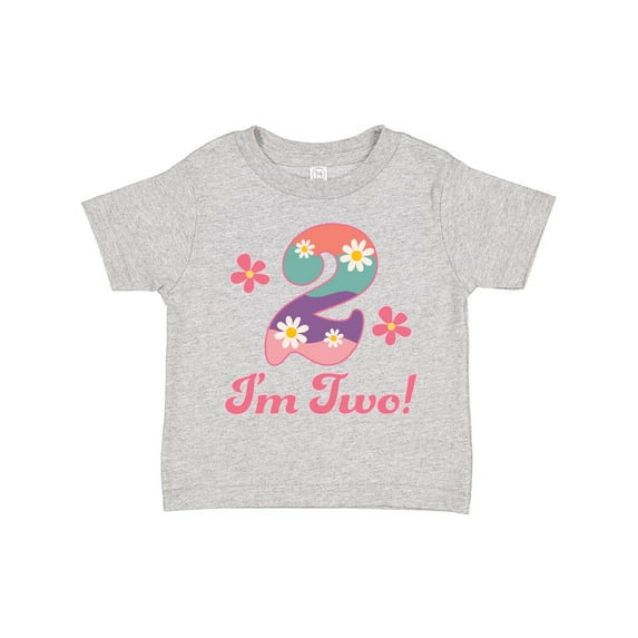 Inktastic 2nd Birthday Retro Flowers 2 Year Old Girl Girls Toddler T-Shirt