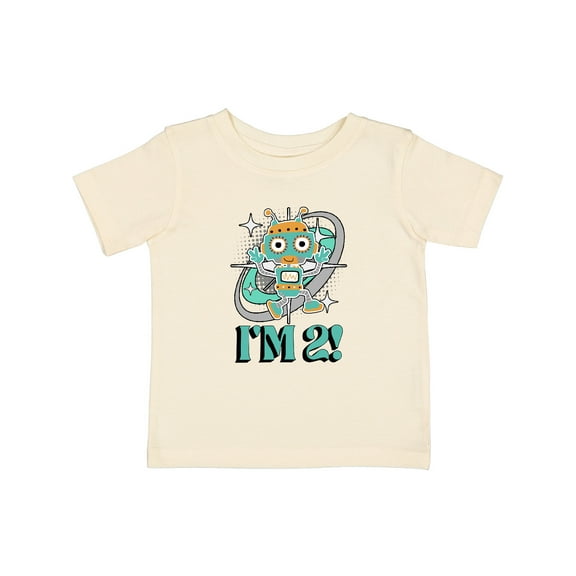 Inktastic 2nd Birthday Retro Robot 2 Year Old Boy Boys Baby T-Shirt