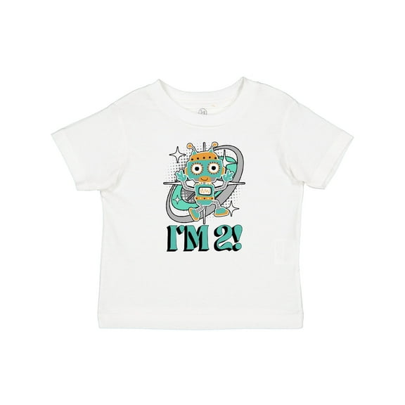 Inktastic 2nd Birthday Retro Robot 2 Year Old Boy Boys Baby T-Shirt