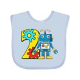thumbnail image 1 of Inktastic 2nd Birthday Robot Boys or Girls Baby Bib, 1 of 4
