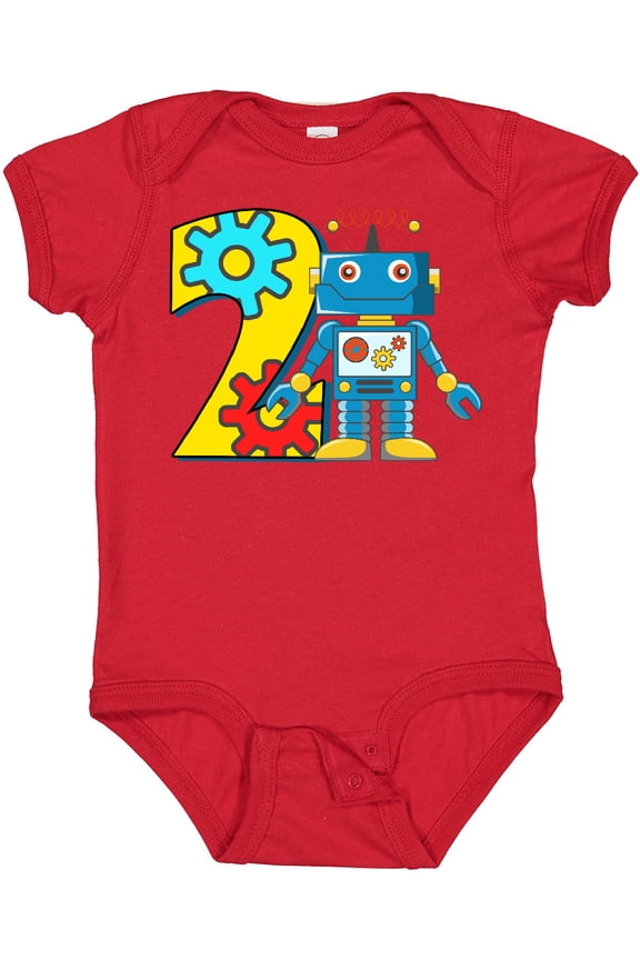 2nd Birthday Robot Boys or Girls Baby Bodysuit
