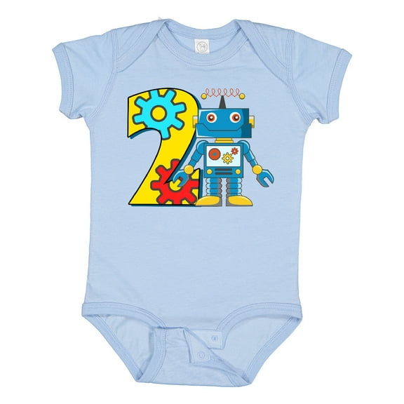 Inktastic 2nd Birthday Robot Boys or Girls Baby Bodysuit