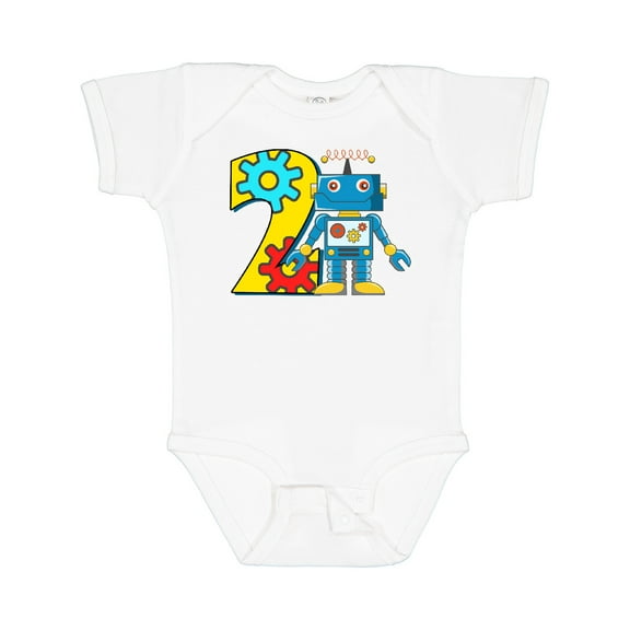 Inktastic 2nd Birthday Robot Boys or Girls Baby Bodysuit