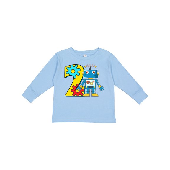 Inktastic 2nd Birthday Robot Boys or Girls Long Sleeve Toddler T-Shirt