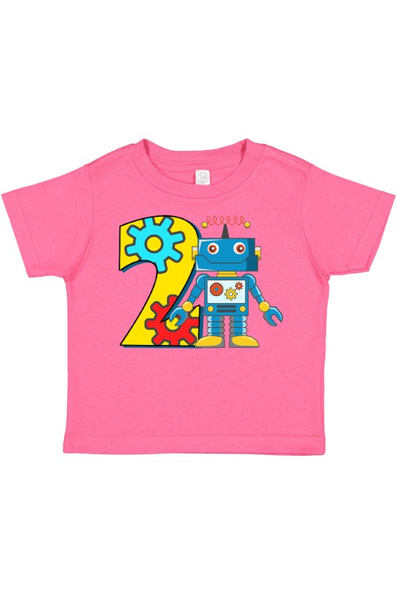 2nd Birthday Robot Boys or Girls Toddler T-Shirt