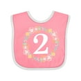thumbnail image 1 of Inktastic 2nd Birthday Rose Wreath 2 Year Old Girl Girls Baby Bib, 1 of 4