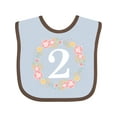thumbnail image 1 of Inktastic 2nd Birthday Rose Wreath 2 Year Old Girl Girls Baby Bib, 1 of 4