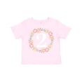 thumbnail image 1 of Inktastic 2nd Birthday Rose Wreath 2 Year Old Girl Girls Toddler T-Shirt, 1 of 5