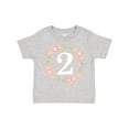 thumbnail image 1 of Inktastic 2nd Birthday Rose Wreath 2 Year Old Girl Girls Toddler T-Shirt, 1 of 5