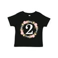 thumbnail image 1 of Inktastic 2nd Birthday Rose Wreath 2 Year Old Girl Girls Toddler T-Shirt, 1 of 5