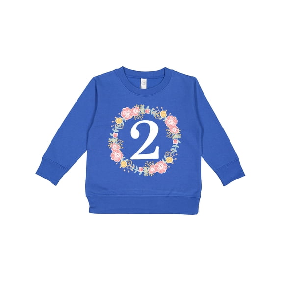 Inktastic 2nd Birthday Rose Wreath 2 Year Old Girl Toddler Sweatshirt
