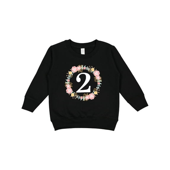 Inktastic 2nd Birthday Rose Wreath 2 Year Old Girl Toddler Sweatshirt