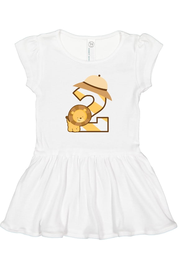 2nd Birthday Safari Lion 2 Year Old Girls Toddler Dress