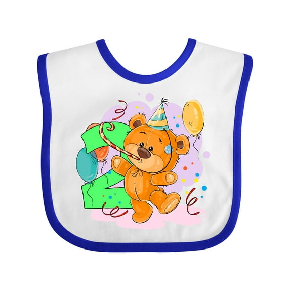 Inktastic 2nd Birthday Teddy Bear Boys or Girls Baby Bib
