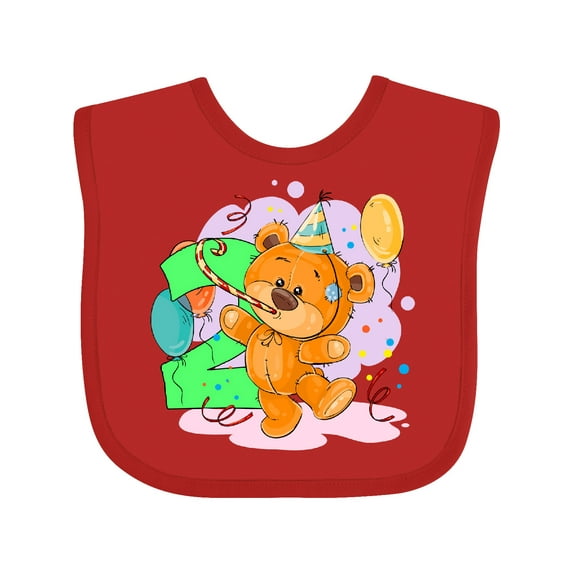 Inktastic 2nd Birthday Teddy Bear Boys or Girls Baby Bib