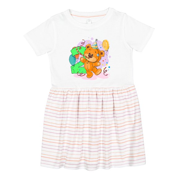 Inktastic 2nd Birthday Teddy Bear Girls Toddler Dress