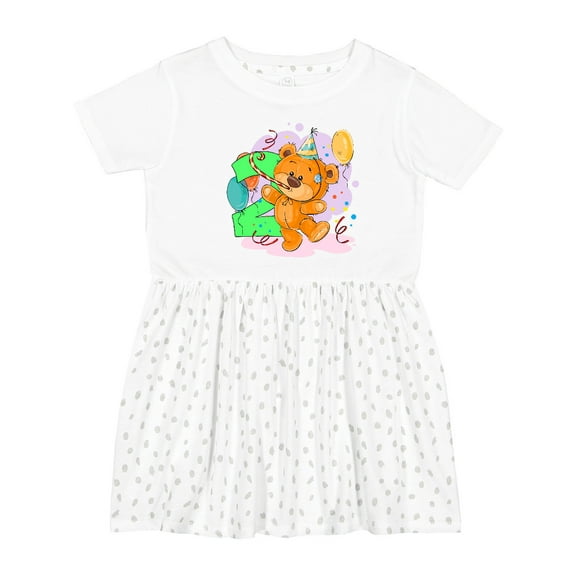 Inktastic 2nd Birthday Teddy Bear Girls Toddler Dress