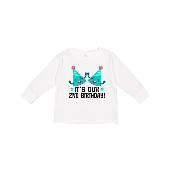 Inktastic 2nd Birthday Twins Party Boys or Girls Long Sleeve Toddler T-Shirt