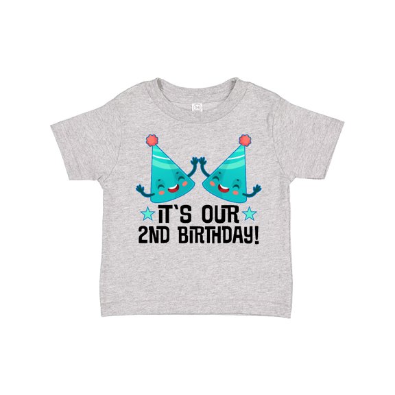 Inktastic 2nd Birthday Twins Party Boys or Girls Toddler T-Shirt