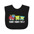 thumbnail image 1 of Inktastic 2nd Birthday Two Two Train Boys Baby Bib, 1 of 4
