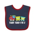 thumbnail image 1 of Inktastic 2nd Birthday Two Two Train Boys Baby Bib, 1 of 4